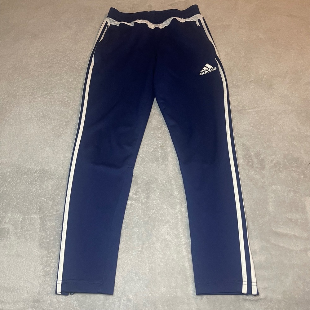 Adidas Sweatpants Men Medium Navy Blue Climacool Soccer Training Pants Ankle Zip